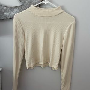 Long sleeve top with slight turtle neck